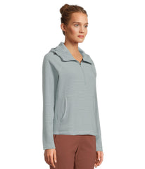 Mountain Hardwear Summit Grid Half Zip Hoody Ice Shadow front half zip for easy venting