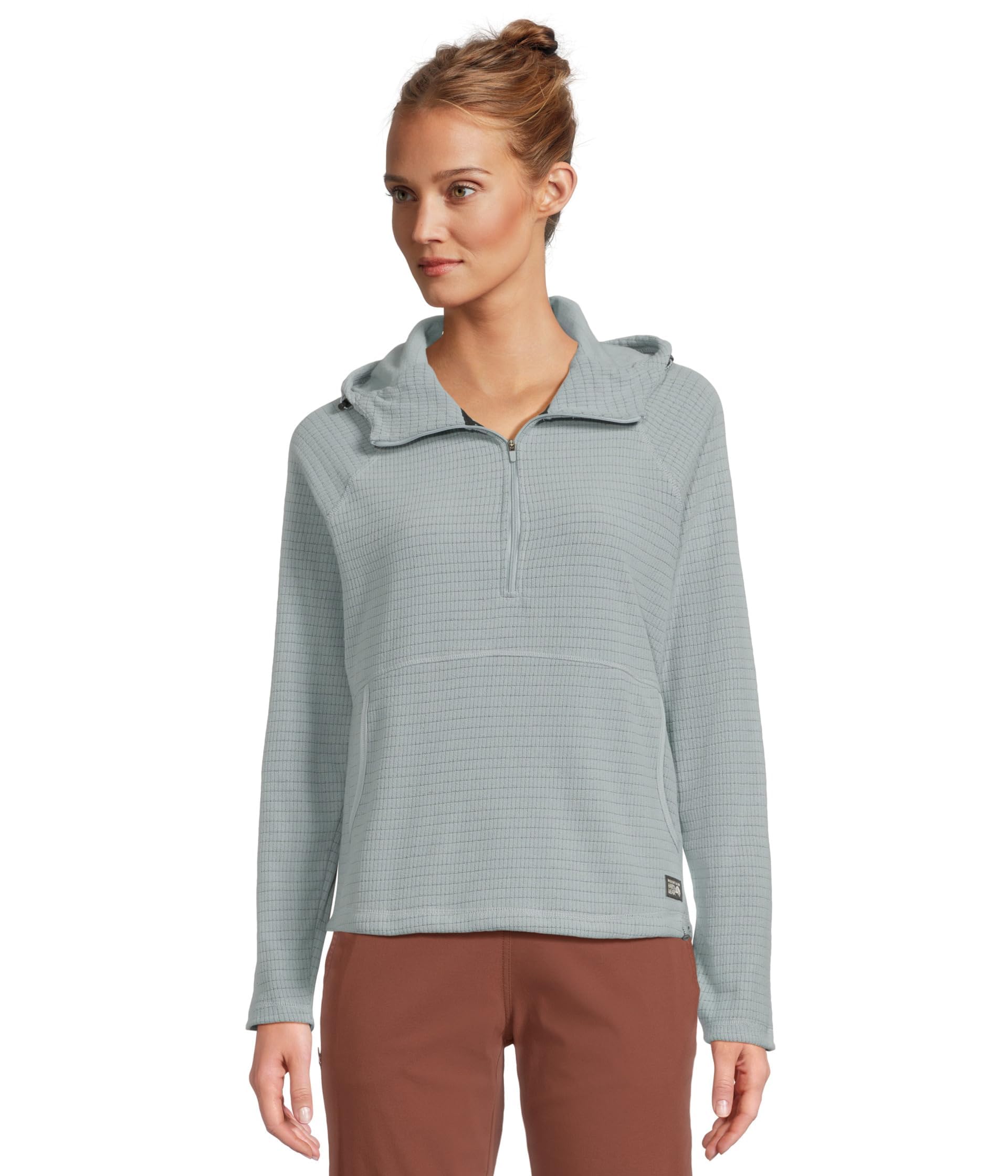 Mountain Hardwear Summit Grid Half Zip Hoody Ice Shadow adjustable hood for versatile warmth