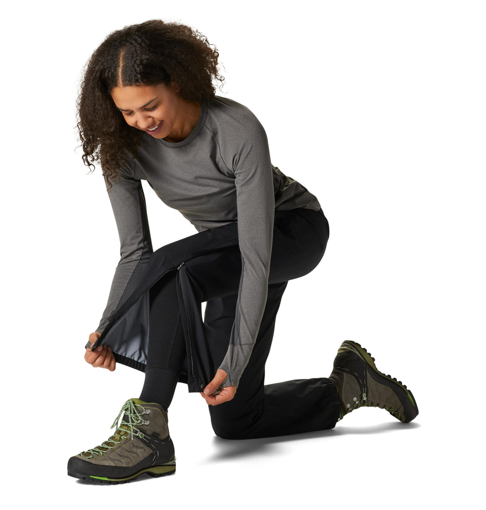 Mountain Hardwear Women's Stretch Ozonic Pant hem zip enabling quick boot changes