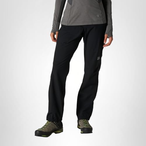 Mountain Hardwear Women's Stretch Ozonic Pant on trail with 4-way stretch mobility