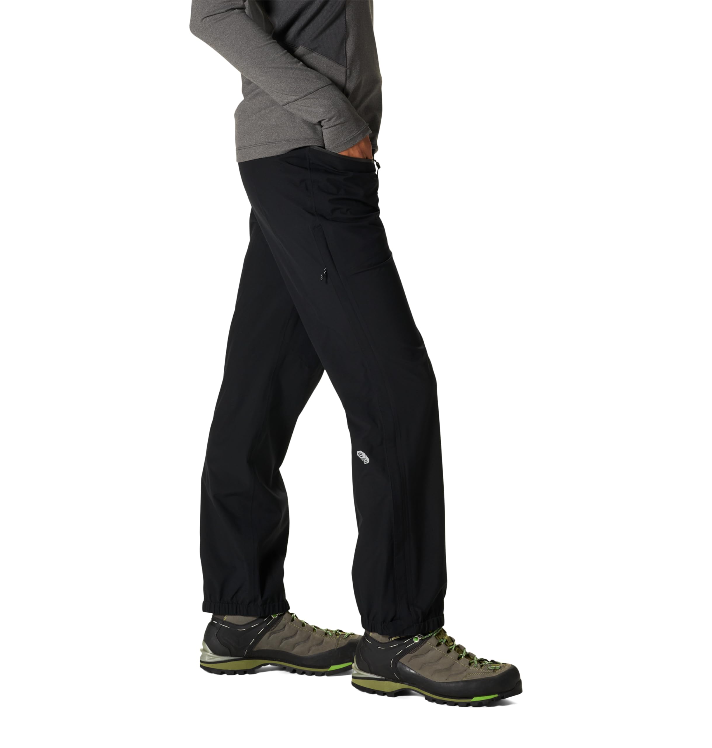 Mountain Hardwear Women's Stretch Ozonic Pant waist closeup with adjustable drawcord