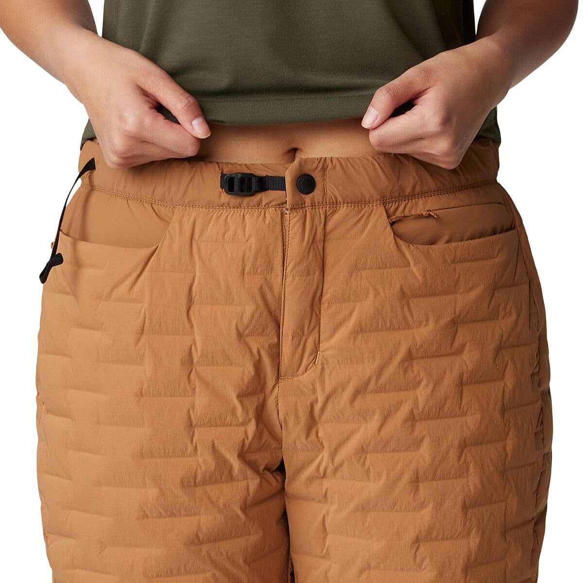 Mountain Hardwear Women's Stretchdown Light Pant copper clay pocket-detail and brushed hand pockets