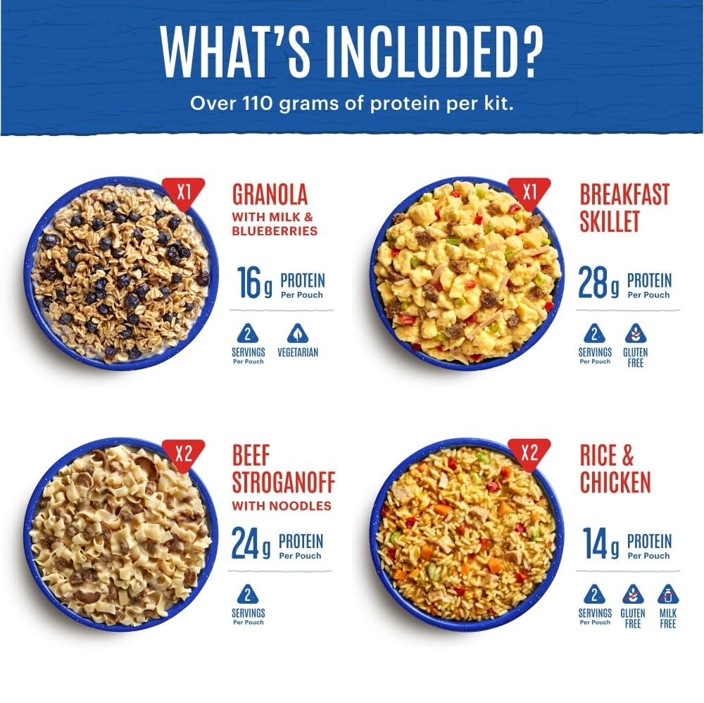 Mountain House Breakfast Skillet pouch fuels mornings at the campsite.