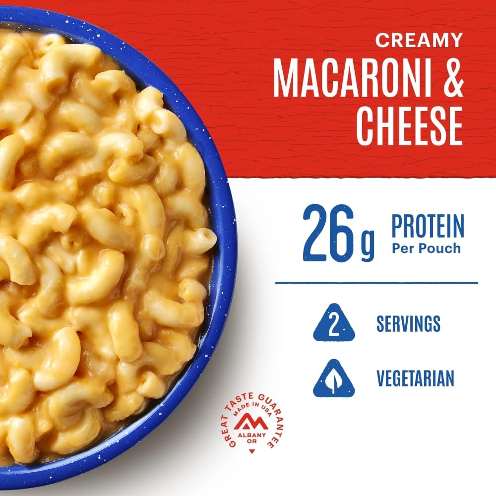 Mountain House Creamy Macaroni & Cheese bowl-ready for easy backcountry dining