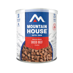 Mountain House Diced Beef can shows long shelf life and easy prep for camping meals.