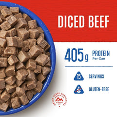 Rehydrating Mountain House diced beef for a hearty stew or tacos