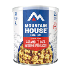 Mountain House gluten-free scrambled eggs with uncured bacon pouch demonstrates easy, reliable camp meals.