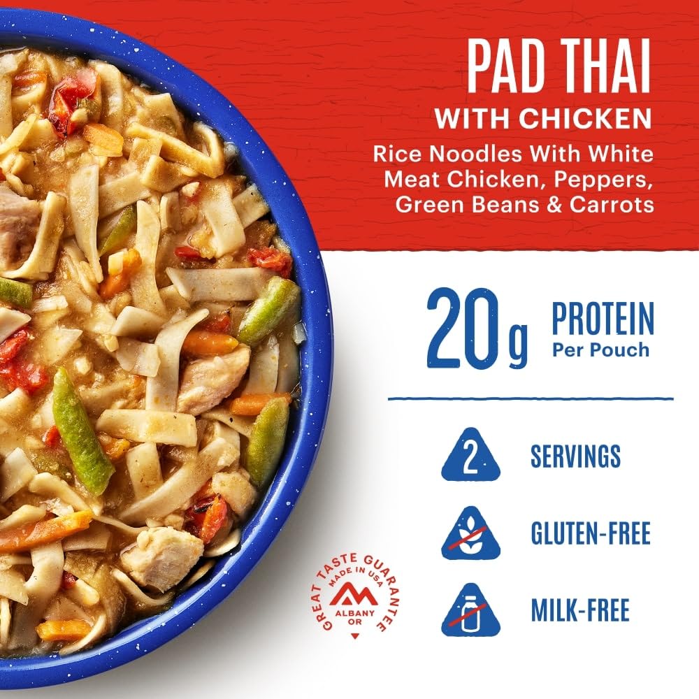 Mountain House Pad Thai with Chicken nutrition facts and gluten-free certification
