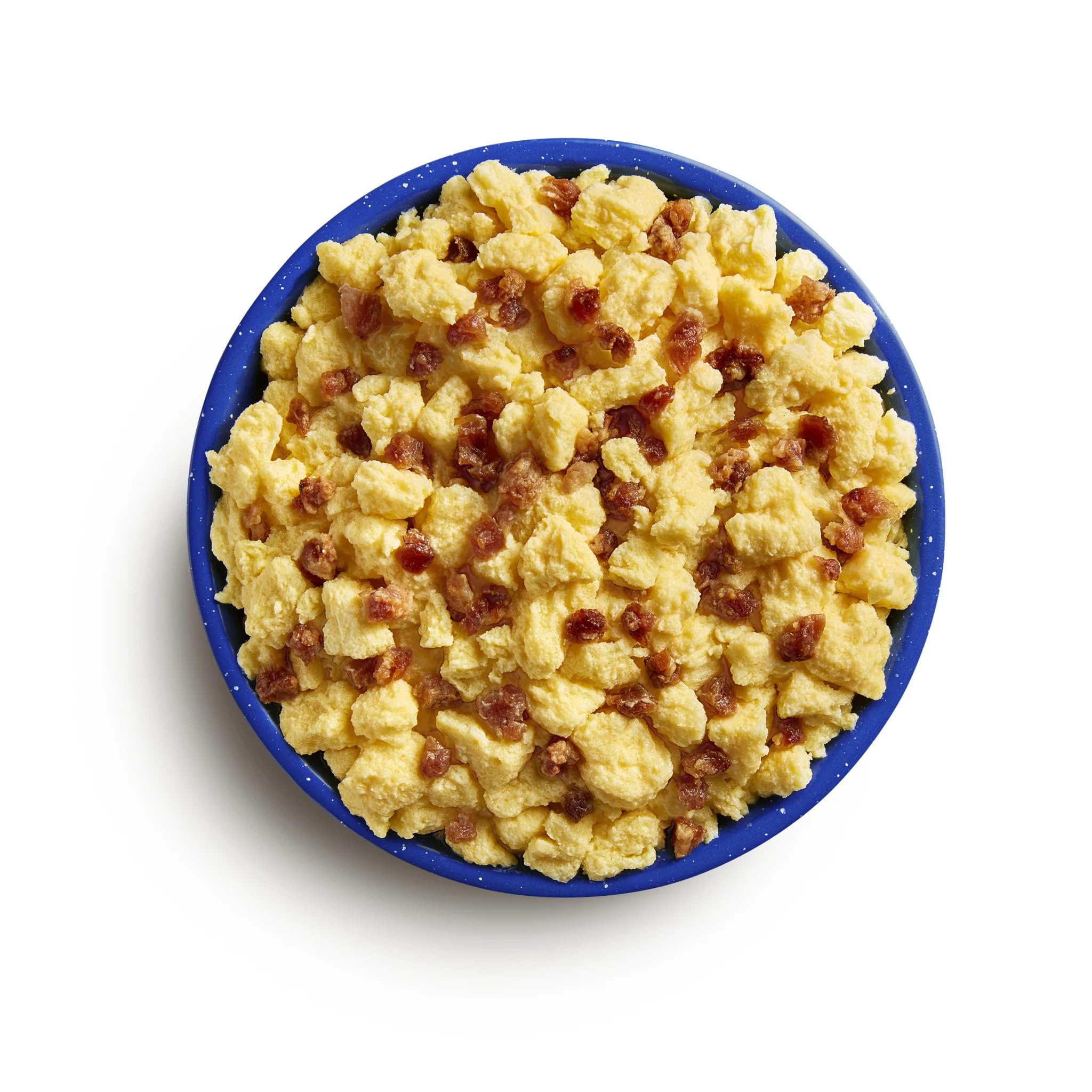 Camping breakfast setup with Mountain House Scrambled Eggs with Bacon