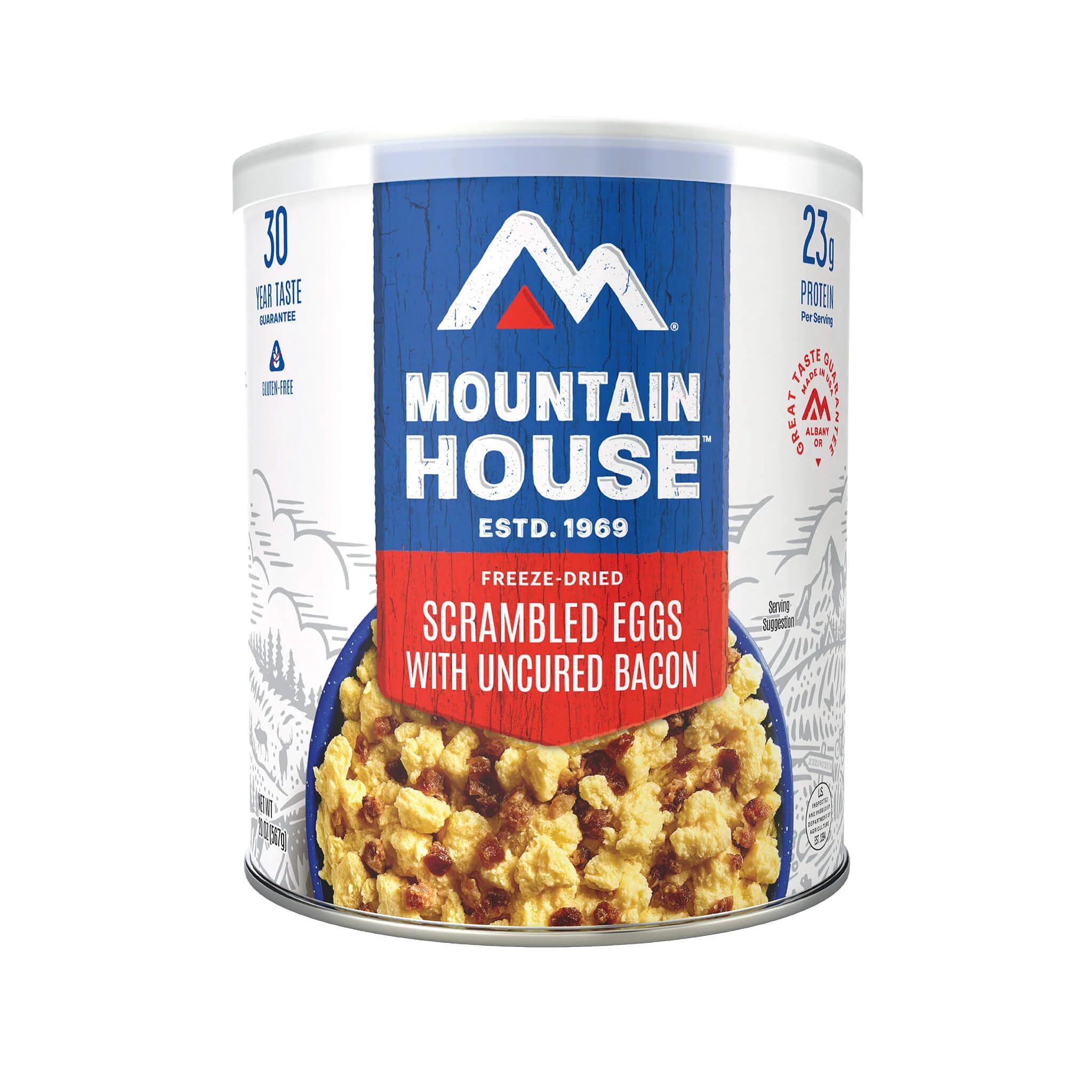 Rehydrating Mountain House Scrambled Eggs with Bacon using hot water