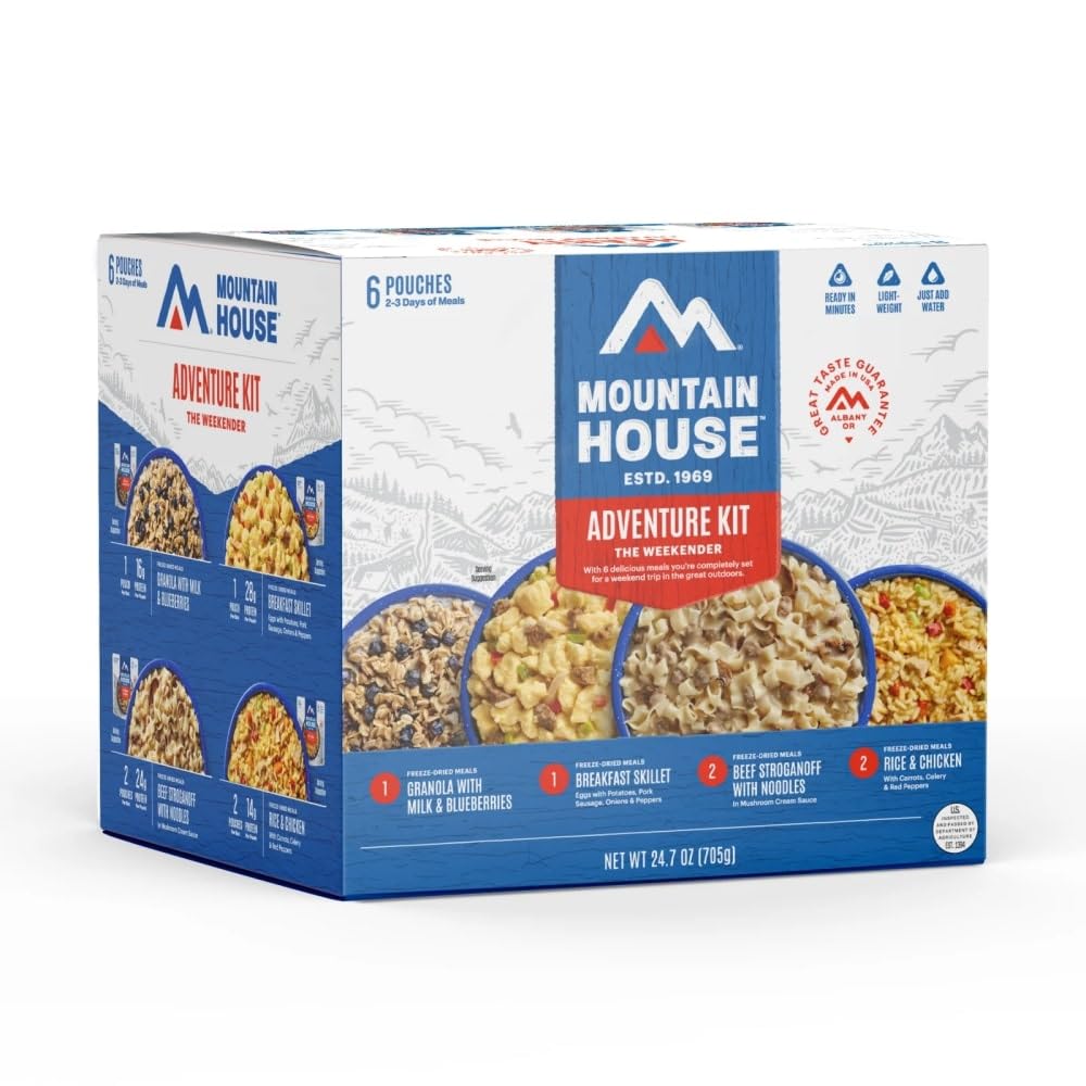 Mountain House Weekender Kit pouches ready-to-eat for quick camp meals.