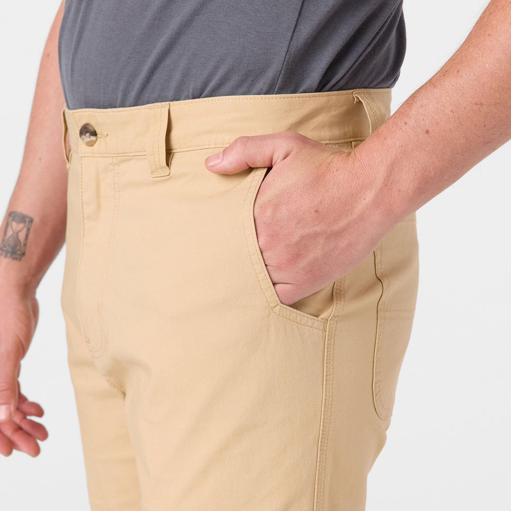 Mountain Khakis All Mountain Pants bar tack reinforcements strengthen stress points.