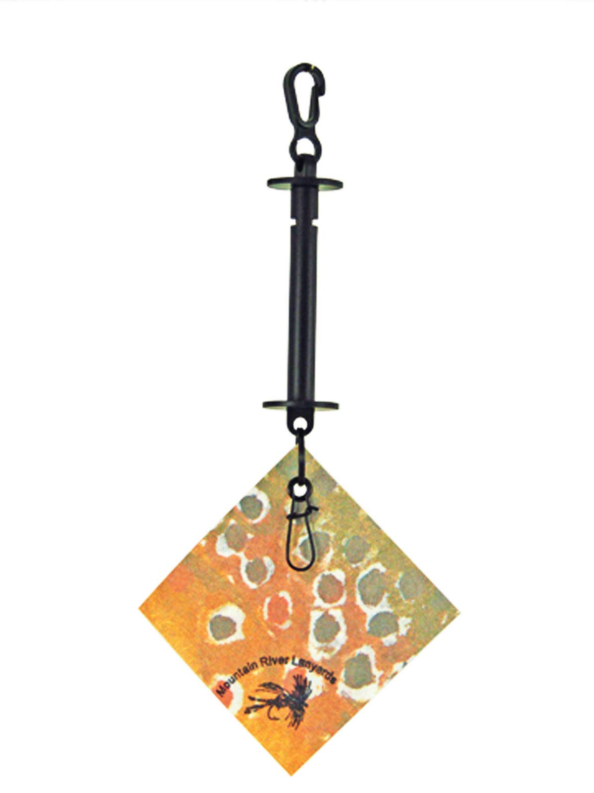 Mountain River Lanyards vertical tippet carrier holds six spools for quick access