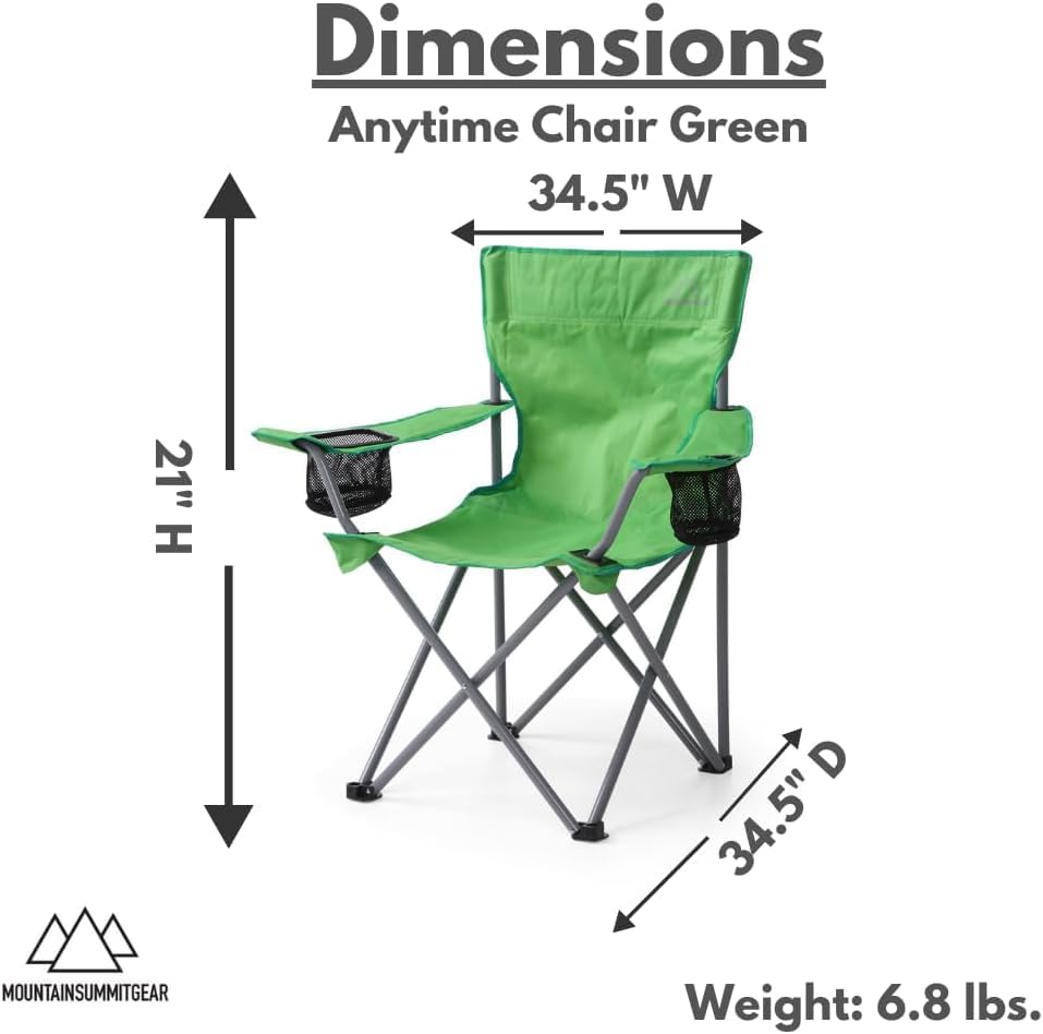 Mountain Summit Gear Anytime Chair cup holder close-up shows two cup holders for beverages
