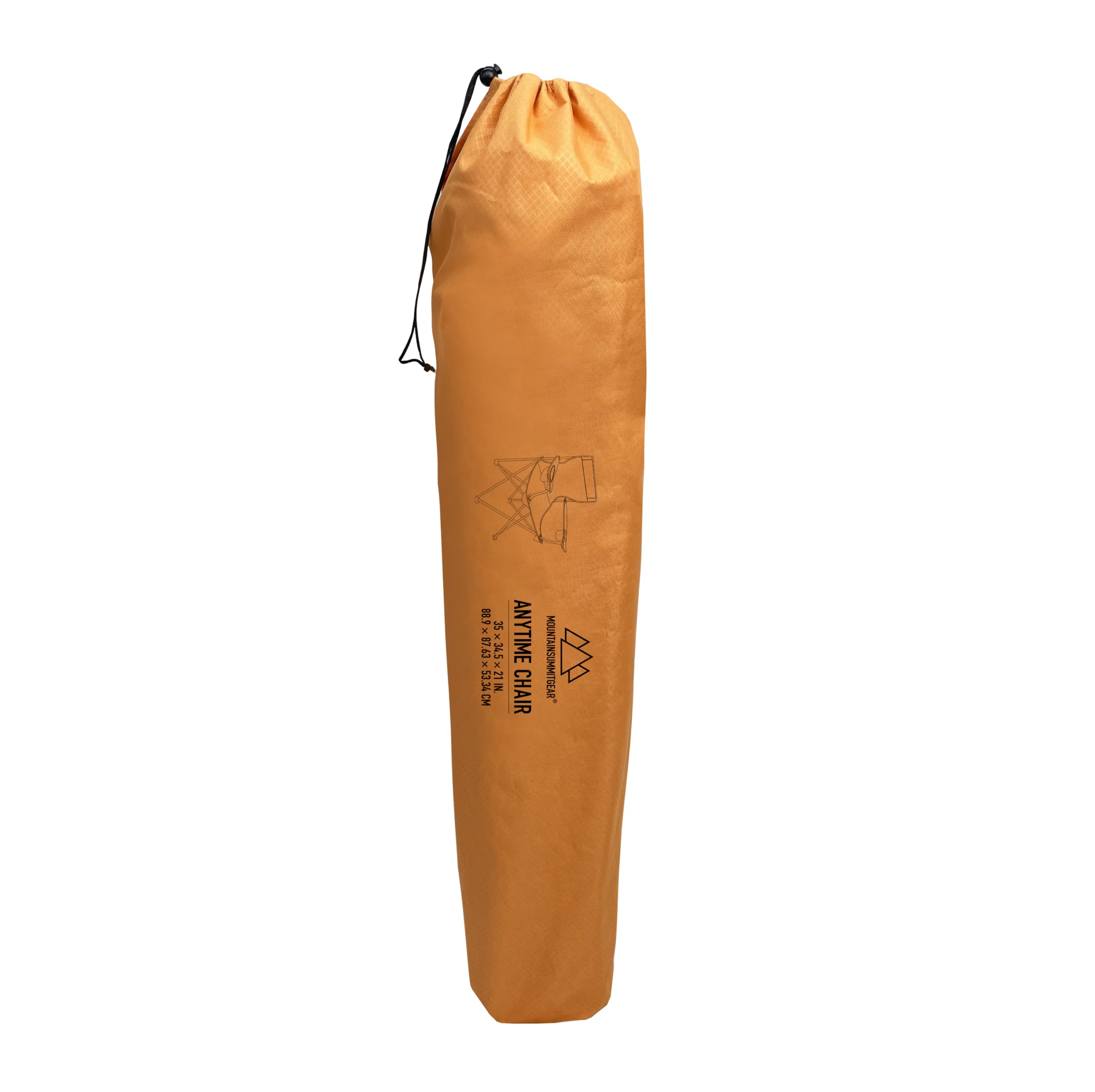 MOUNTAIN SUMMIT GEAR Anytime Chair open showing two cup holders and orange fabric