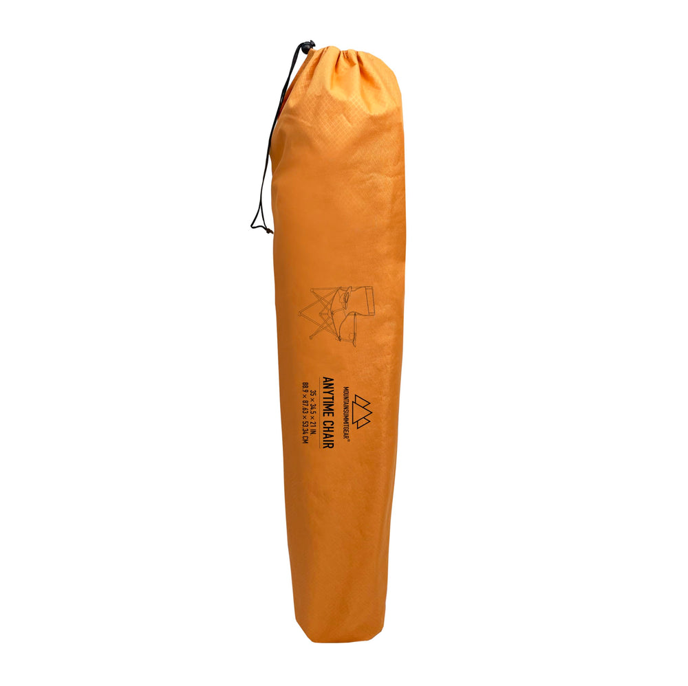 MOUNTAIN SUMMIT GEAR Anytime Chair open showing two cup holders and orange fabric