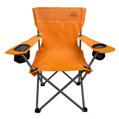 MOUNTAIN SUMMIT GEAR Anytime Chair in orange with dual cup holders for camping