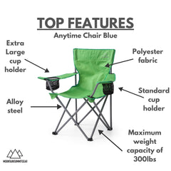 Mountain Summit Gear Anytime Chair outdoor-use demonstrates versatile seating for patios and beaches.