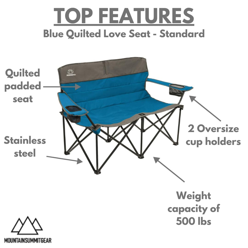 Mountain Summit Gear caddis-sports loveseat blue with durable frame