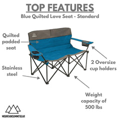 Mountain Summit Gear caddis-sports loveseat blue with durable frame