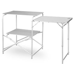 Mountain Summit Gear camping roll top kitchen setup demonstrates fast assembly for effortless camp cooking.