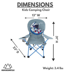 MOUNTAIN SUMMIT GEAR Kids Camping Chair folded with carrying case for travel.
