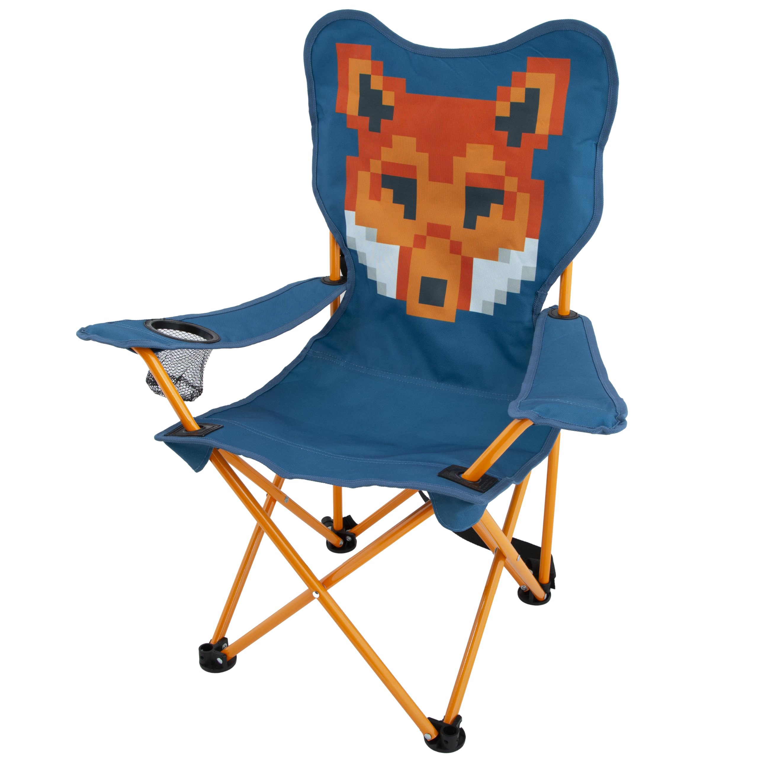 Mountain Summit Gear Kids Camping Chair fox design offers portable seating for outdoor adventures.