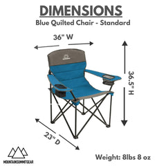 Mountain Summit Gear quilted camping chair back view highlighting plush padding.