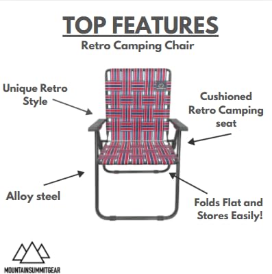Mountain Summit Gear retro chair folded flat for compact storage