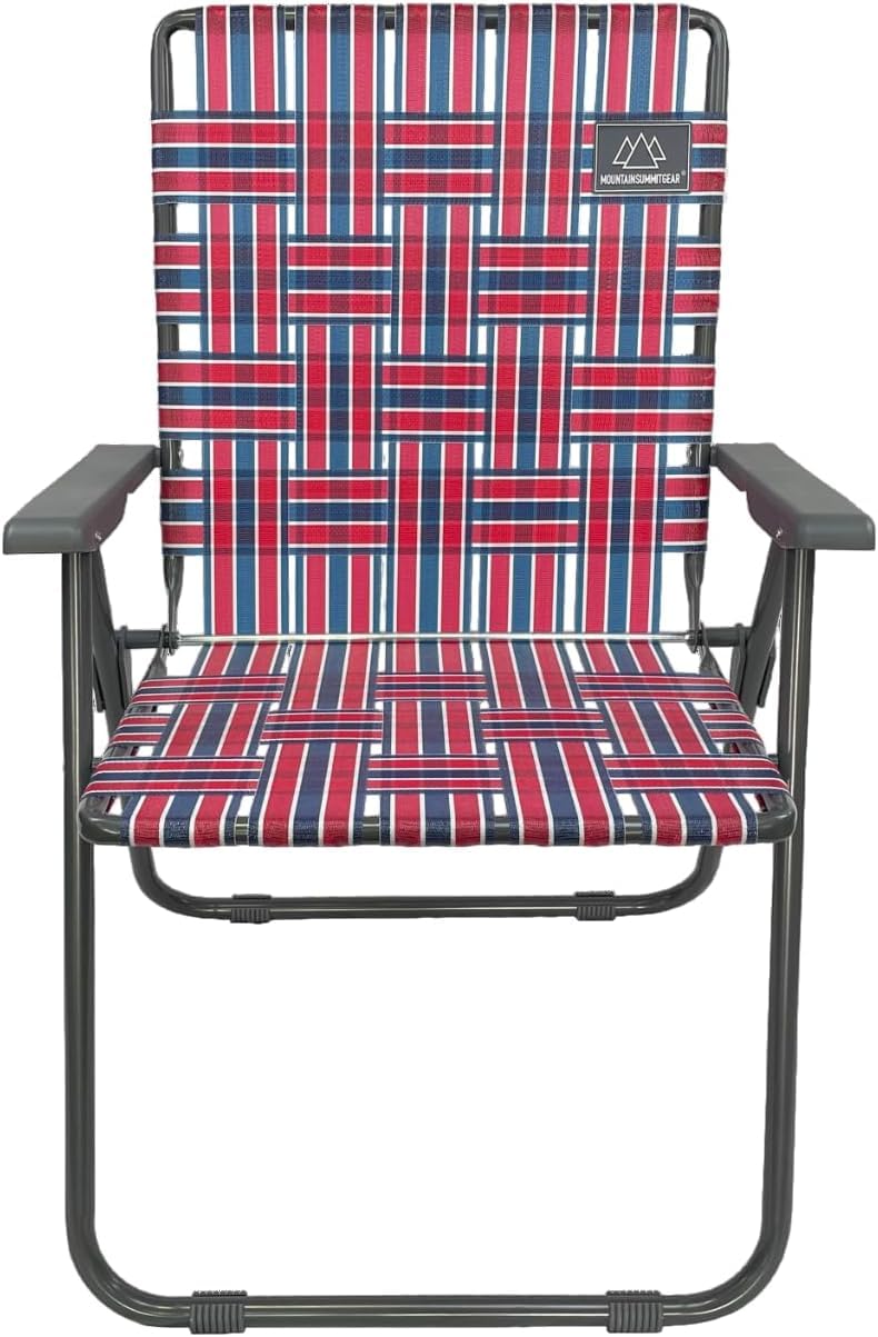 Mountain Summit Gear retro chair front view with breathable webbing for camping seating