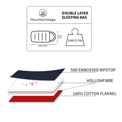 Mountainlodge cotton sleeping bag compression sack view highlights portable carry for travel.