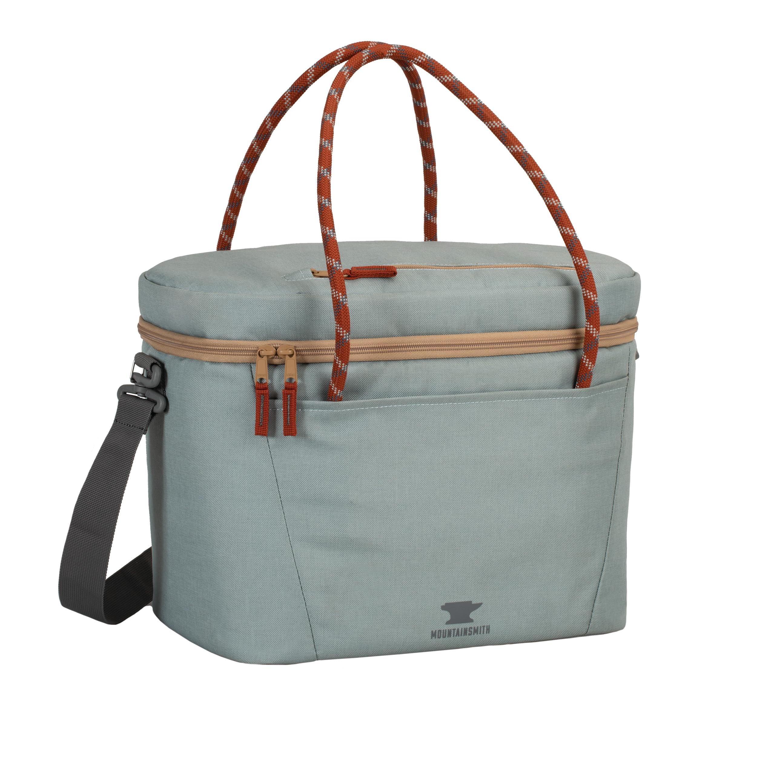 Mountainsmith Cooler Cube front view in frost blue for versatile outdoor storage.