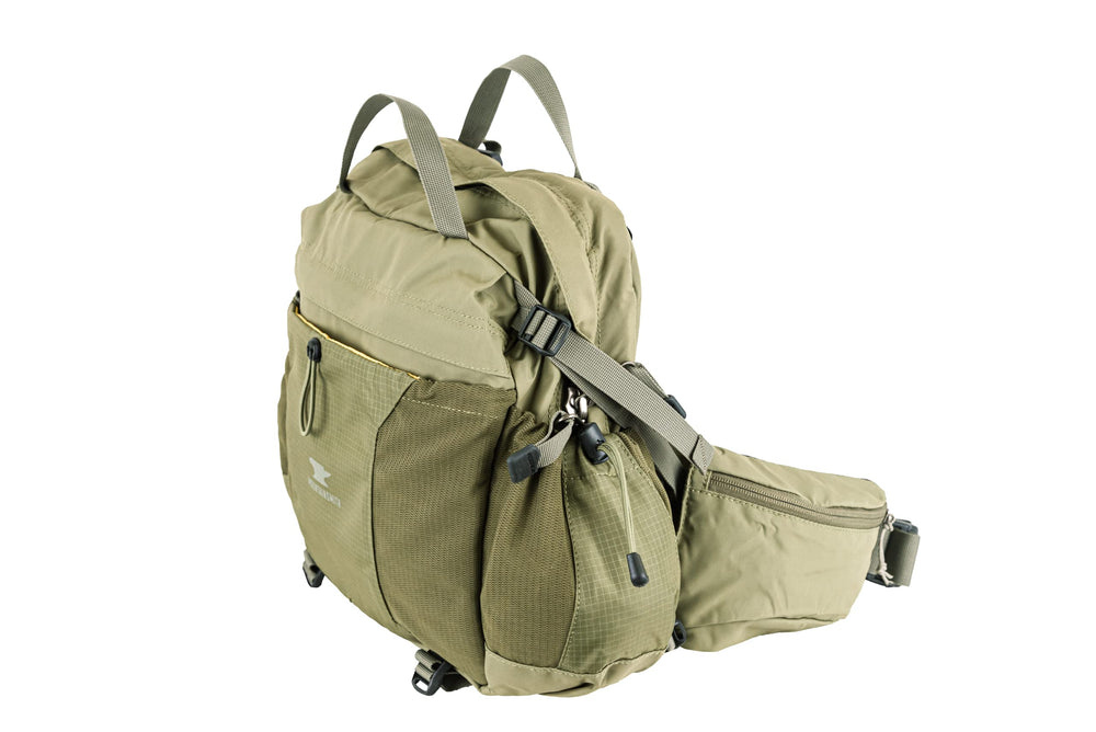 Mountainsmith Day Lumbar Pack side pocket olive-green shows accessible storage