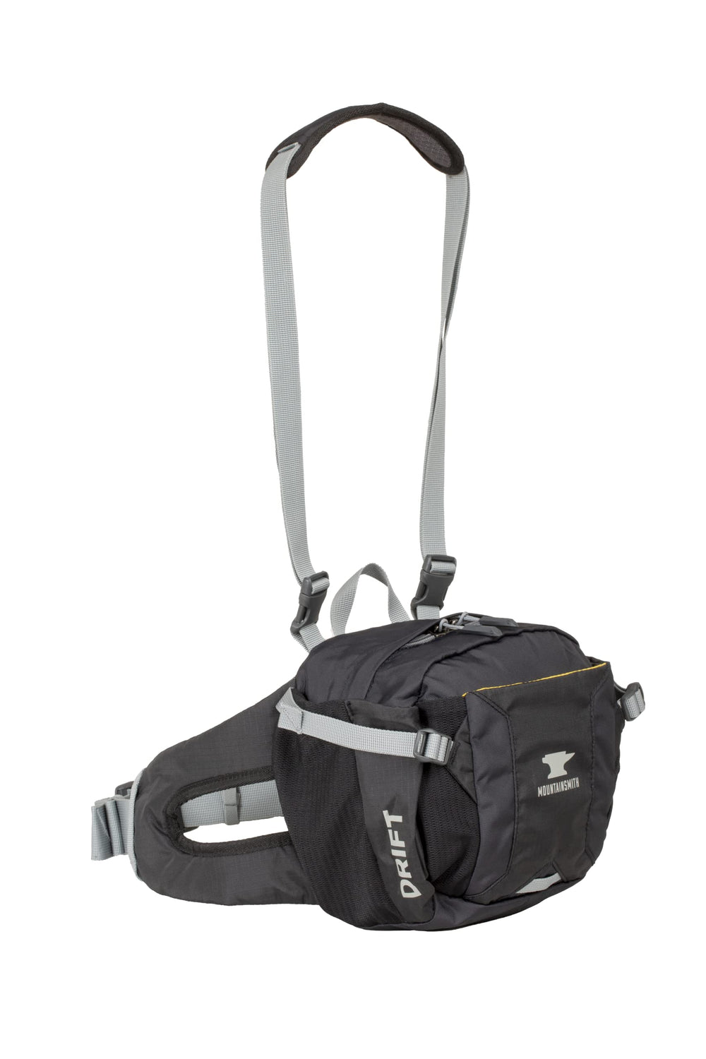 Mountainsmith Drift side view shows adjustable waist belt for comfortable carry.