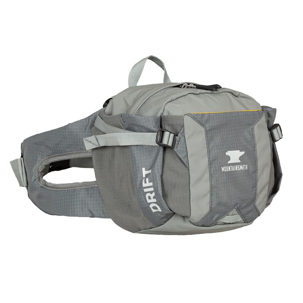 Mountainsmith Drift lumbar pack front view with dual water pockets for on-the-go hydration