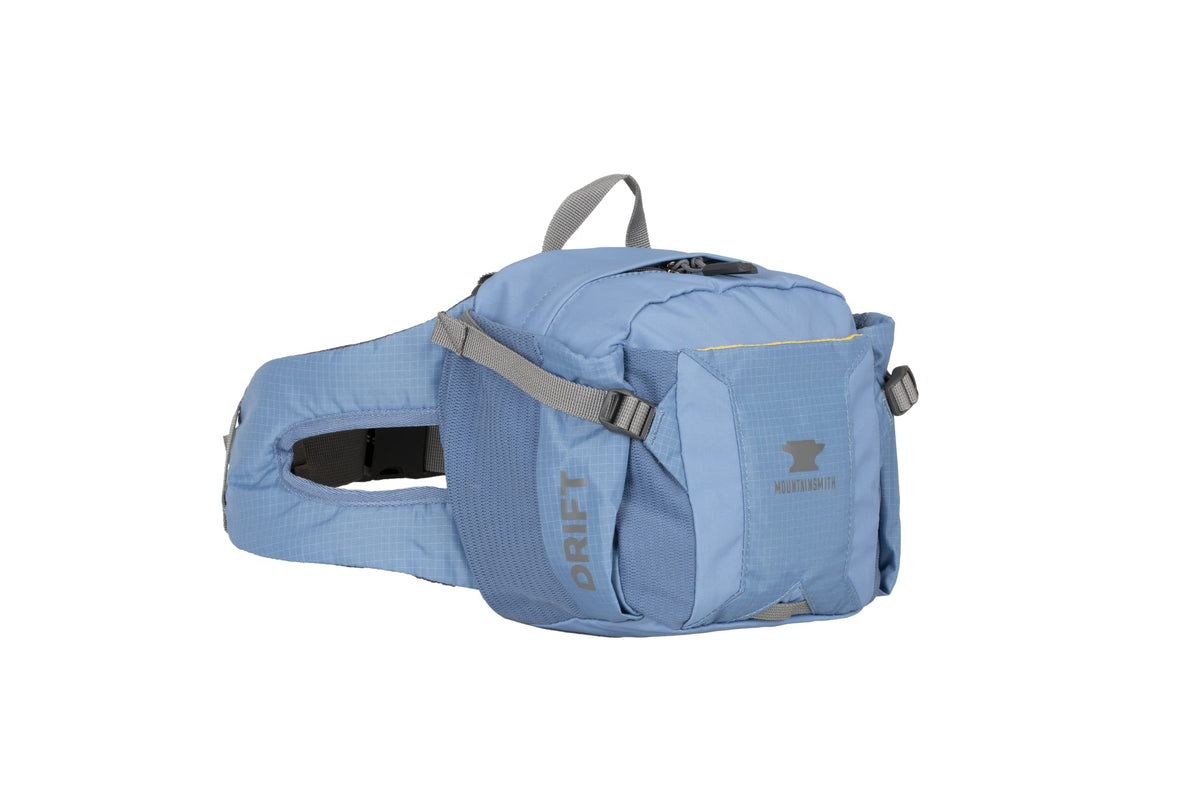 Mountainsmith Drift lumbar small waist pack front view, ideal for easy access during hikes.