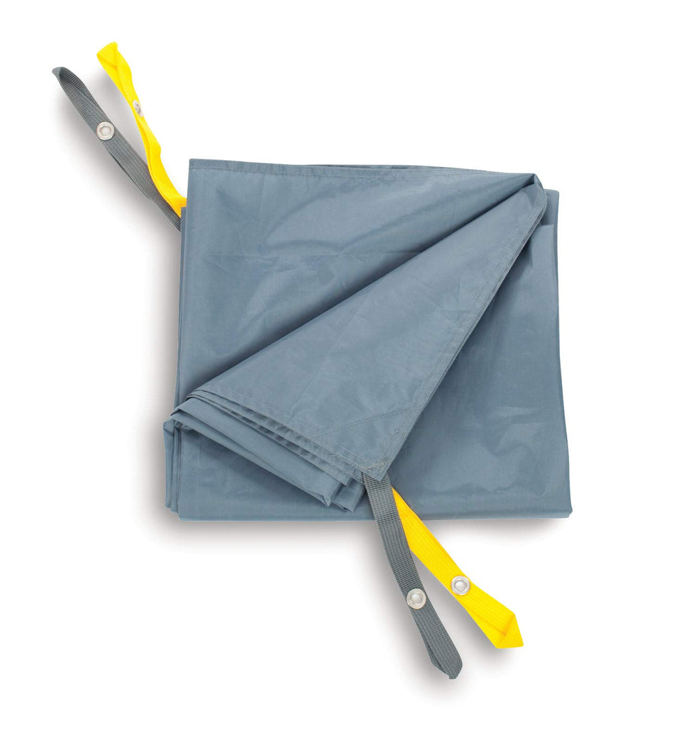 Mountainsmith Genesee 4 tent footprint during setup protects the tent floor.