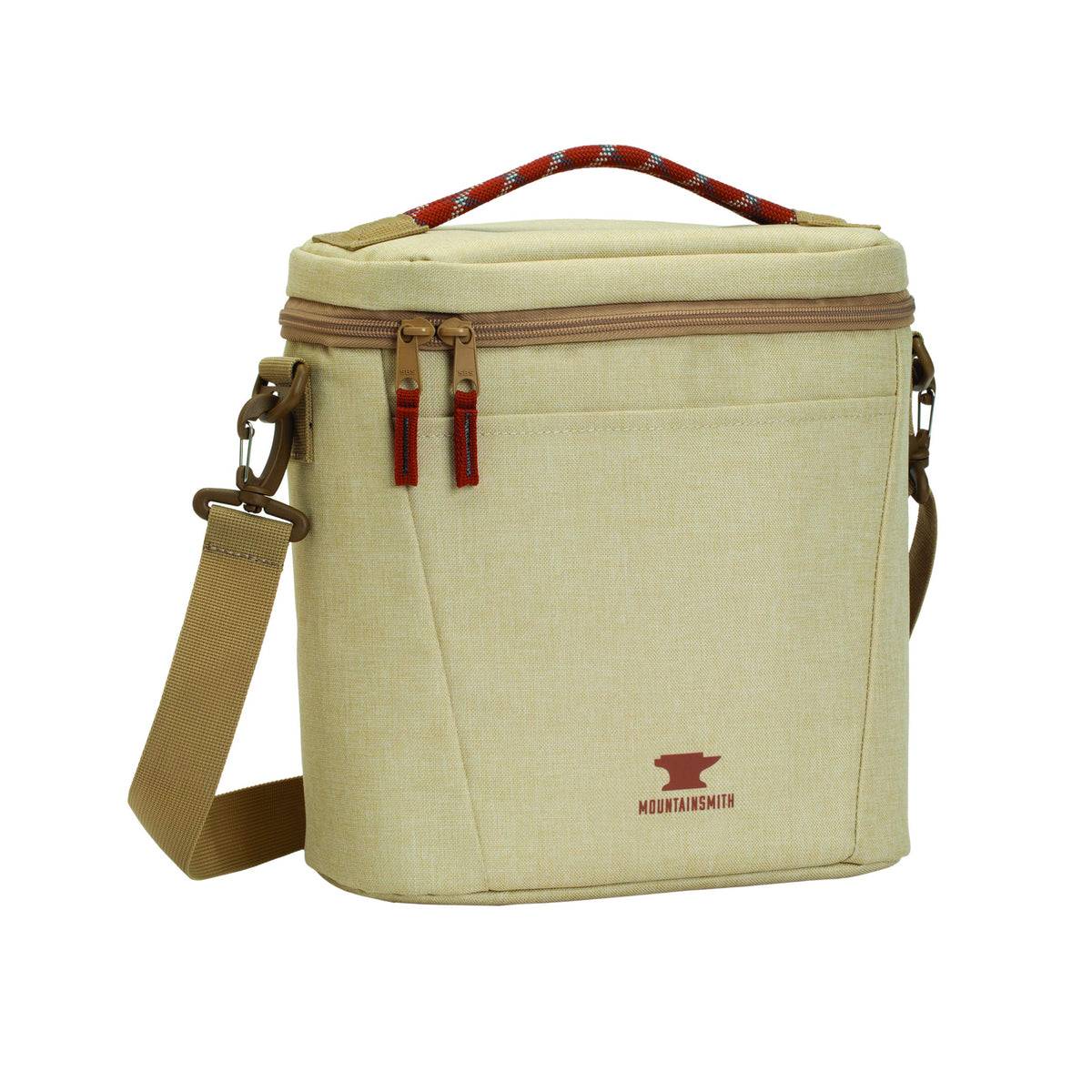 Mountainsmith Sixer 12L soft cooler, front view, portable 6-pack solution for outings.