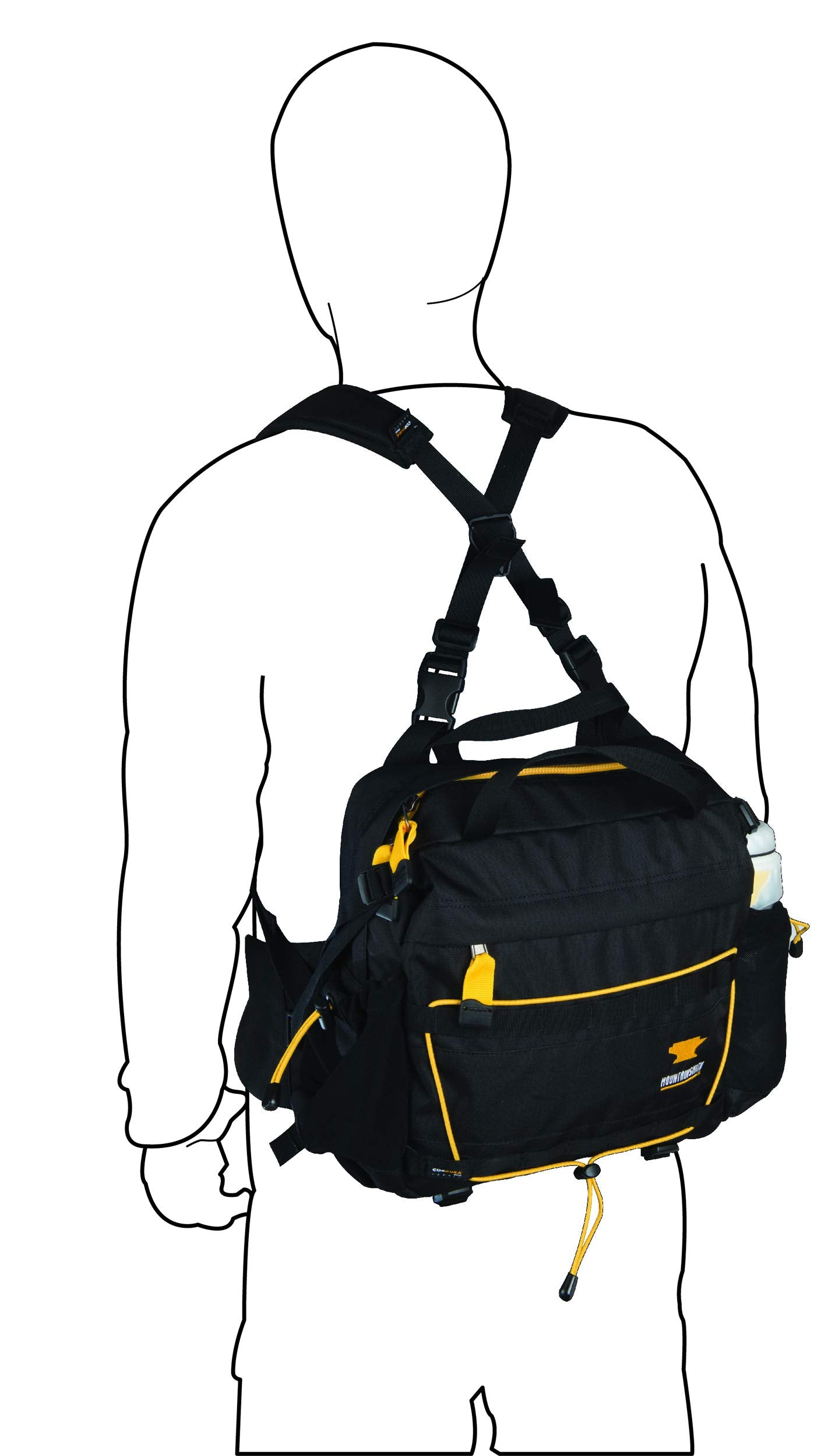 Close-up of Mountainsmith Strapette adjustable straps for secure, comfortable carry.