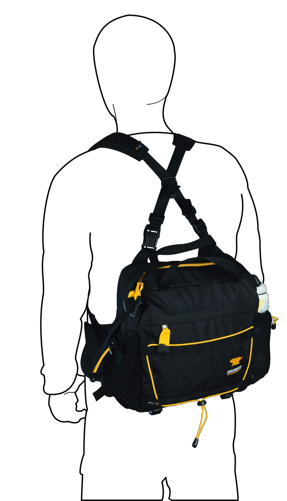 Close-up of Mountainsmith Strapette adjustable straps for secure, comfortable carry.