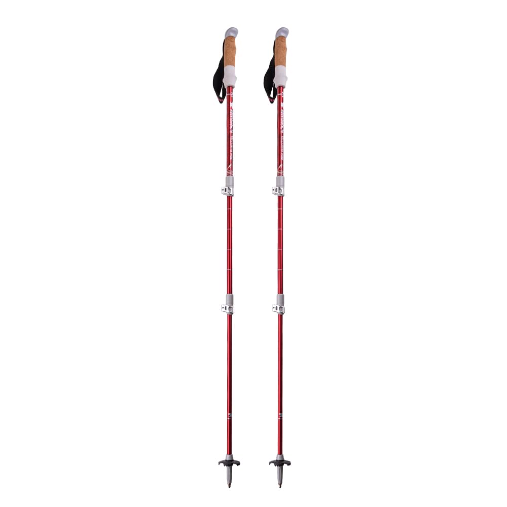 Mountainsmith Tellurite WSD 7075 trekking poles with extended cork and EVA handles for all-day comfort.