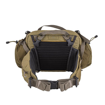 Mountainsmith Tour lumbar pack tablet sleeve and secure stash pocket for valuables.