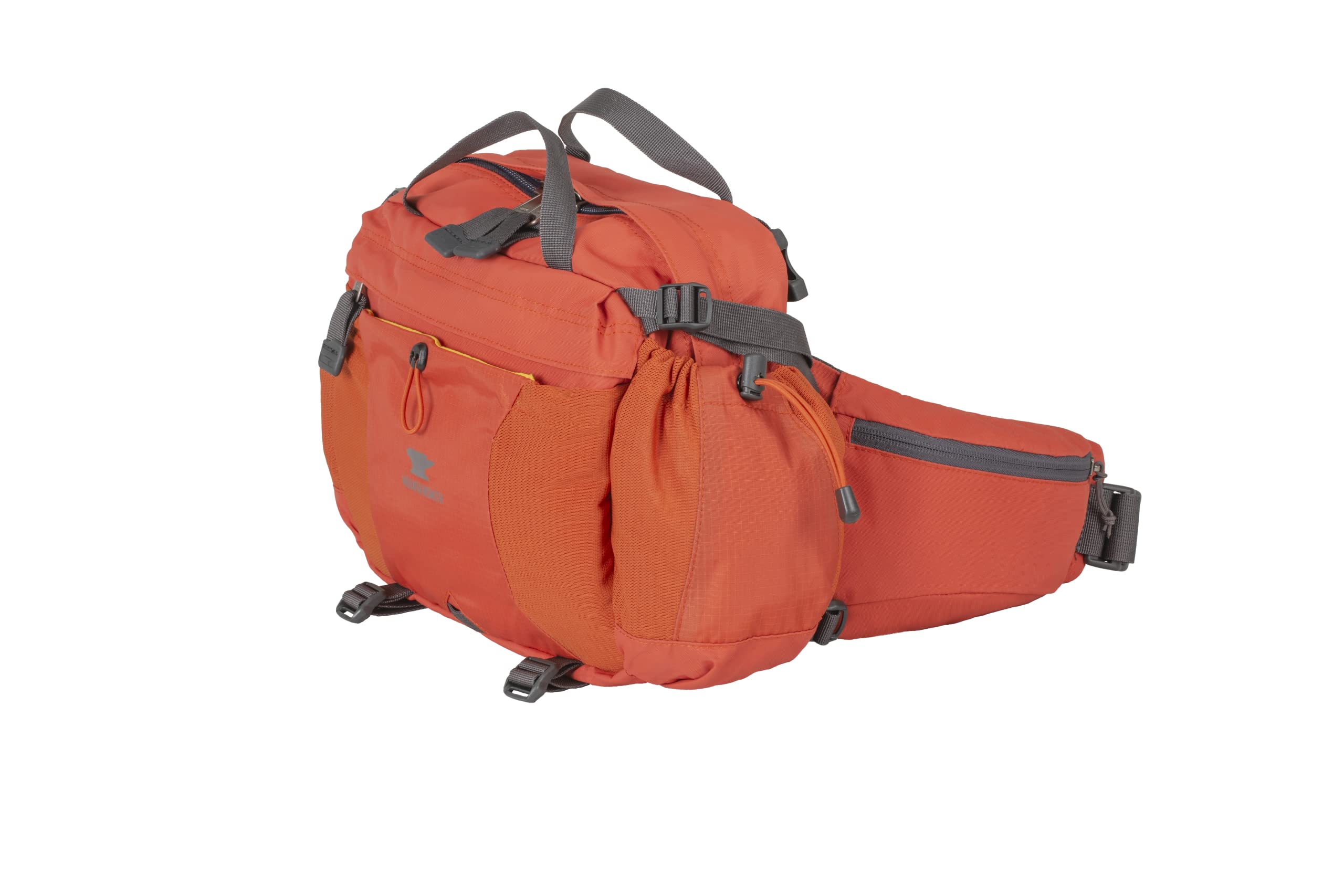 Mountainsmith Tour lumbar pack side view showing side bottle pockets for quick access