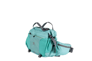 Mountainsmith Tour lumbar waist pack side view with water bottle pockets for quick hydration.