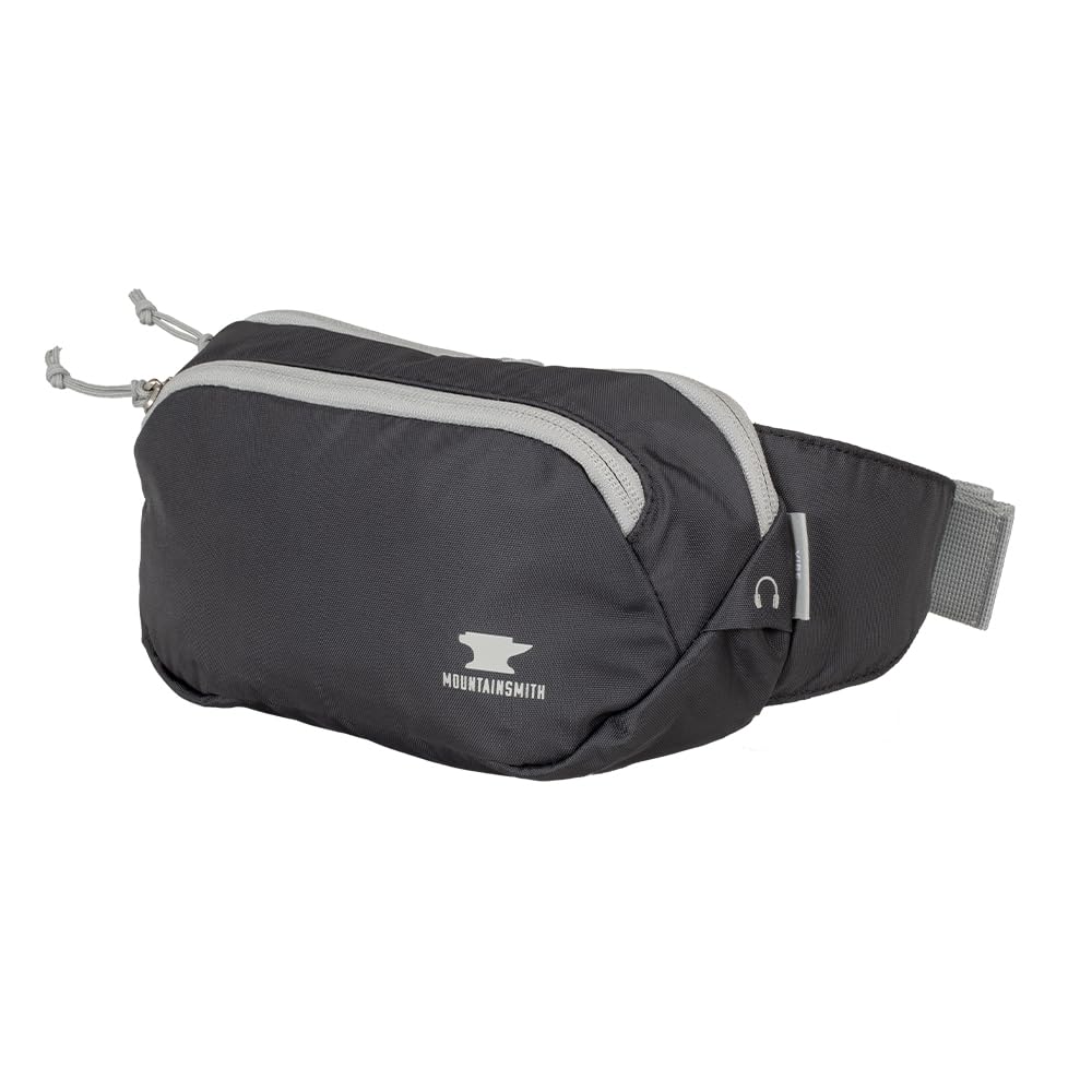 Mountainsmith Vibe lumbar pack front pocket for quick access to keys during hikes.