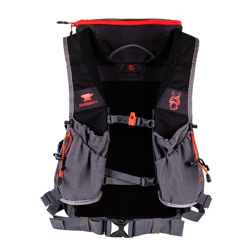Side stash pockets with angled openings for easy reach during hikes.