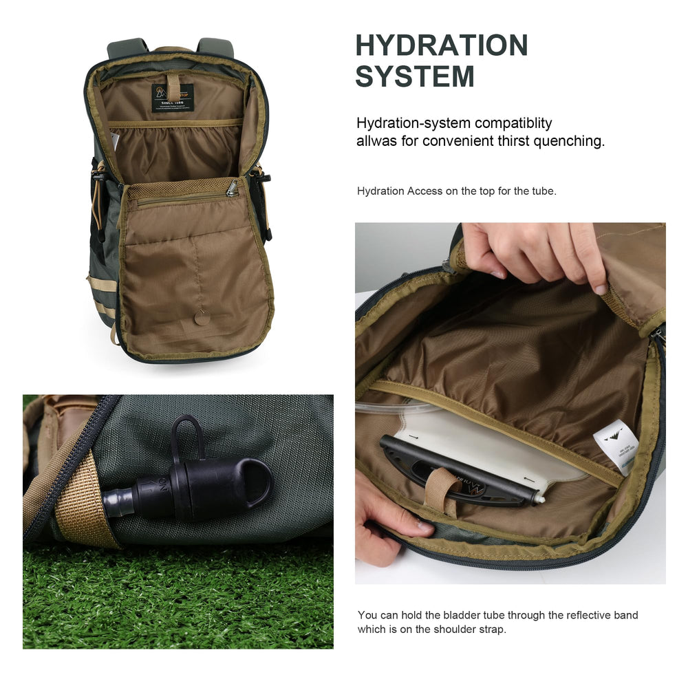 MOUNTAINTOP 35L backpack adjustable straps ensure a secure, comfortable fit.