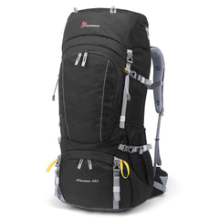MOUNTAINTOP 60L backpack capacity showcased for extended outdoor trips and gear organization.