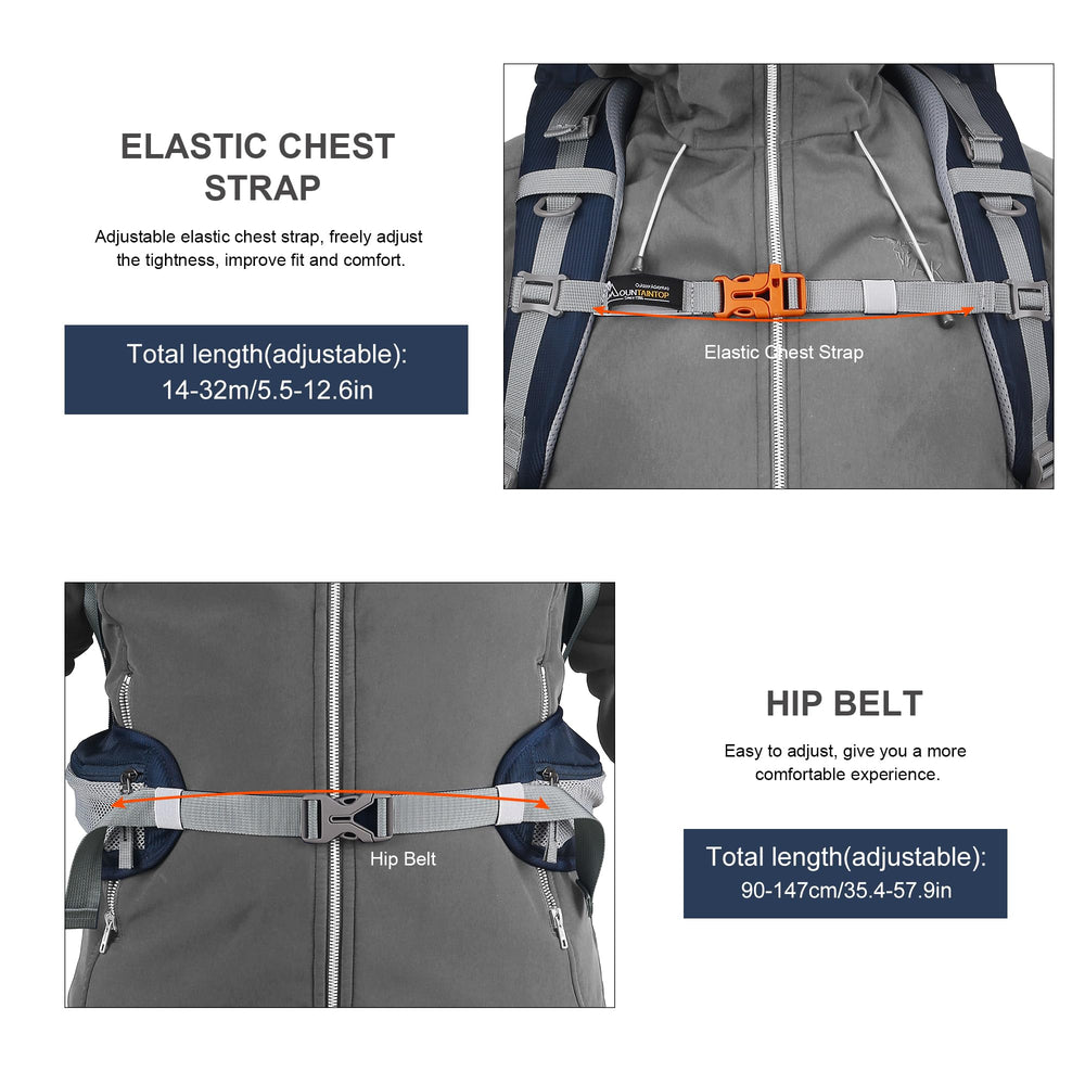 MOUNTAINTOP 60L backpack durable fabric ensures long-lasting outdoor use.