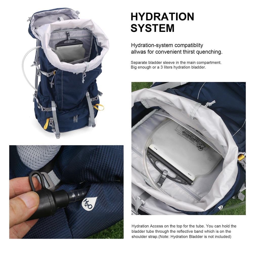 MOUNTAINTOP 60L backpack rain cover protects gear during rain.